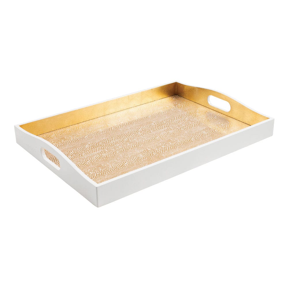 PEBBLE GOLD - LACQUER LARGE RECTANGLE TRAY-21X15