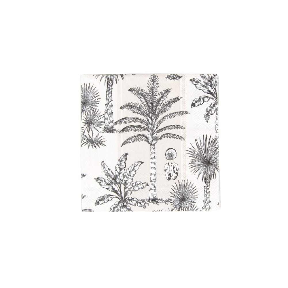 SOUTHERN PALMS FLAX/WHITE - NAPKIN COCKTAIL