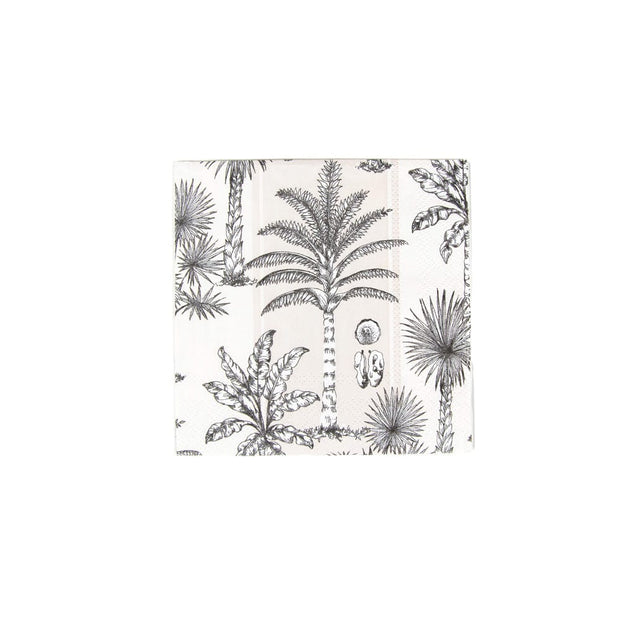 SOUTHERN PALMS FLAX/WHITE - NAPKIN COCKTAIL