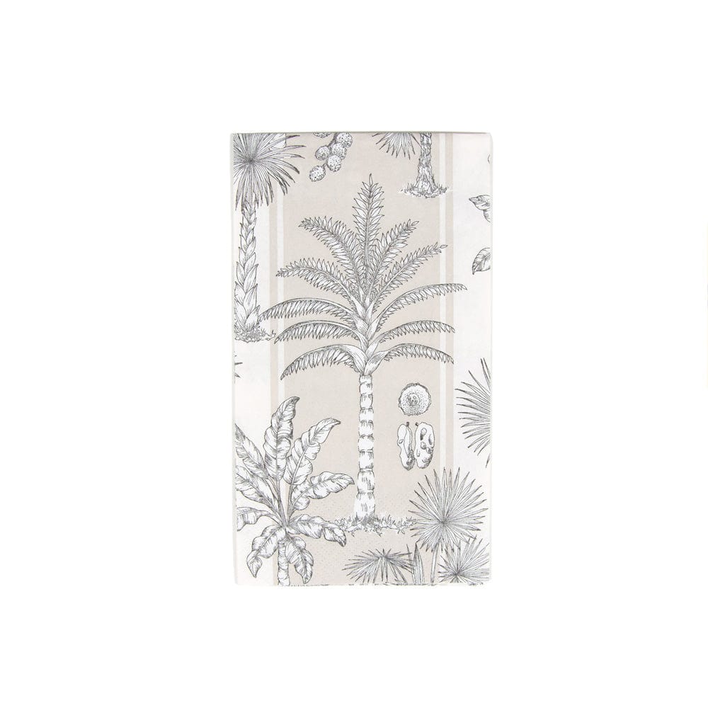 SOUTHERN PALMS FLAX/WHITE - GUEST TOWEL