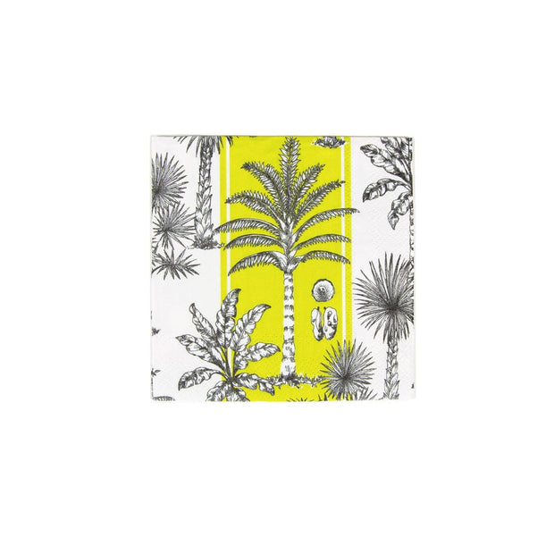 SOUTHERN PALMS GREEN/WHITE - NAPKIN COCKTAIL