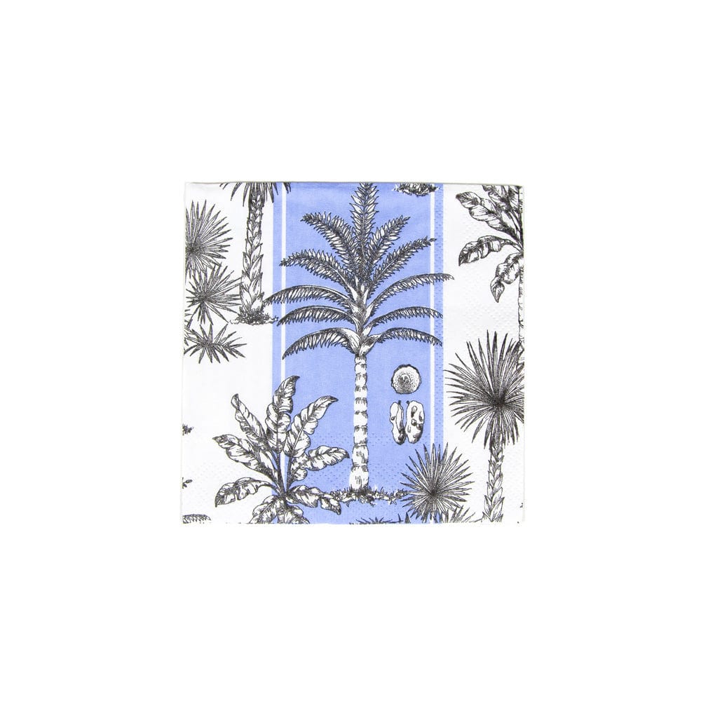 SOUTHERN PALMS BLUE/WHITE - NAPKIN COCKTAIL