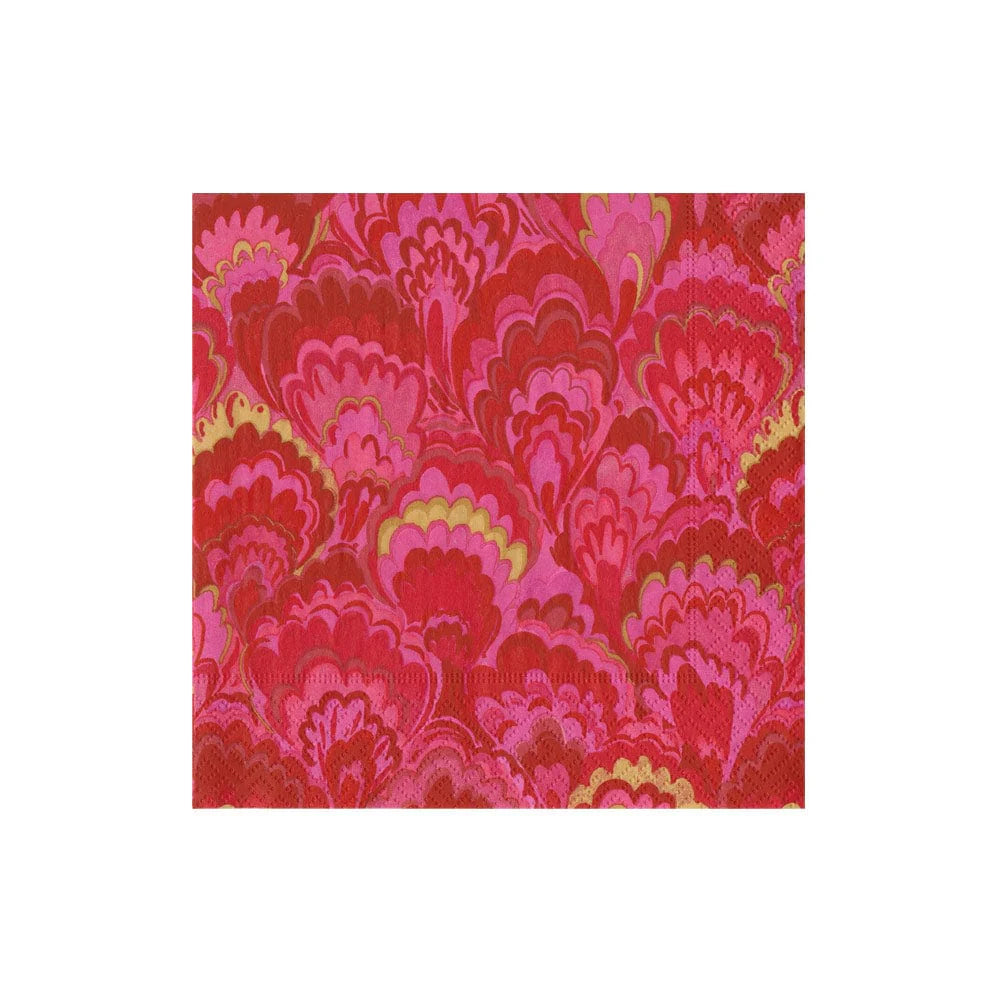 MARBLED CERAMICA RED / FUCHSIA - NAPKIN COCKTAIL