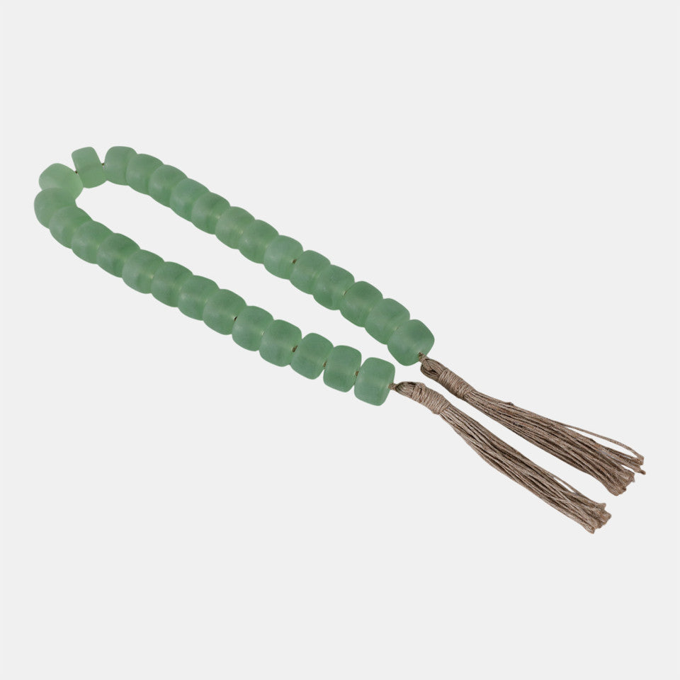 38" CYLINDER 1.25" RESIN BEADED GARLAND - GREEN