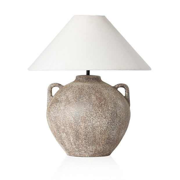 MAYS TABLE LAMP VINTAGE BROWN PORCELAIN CERAMIC