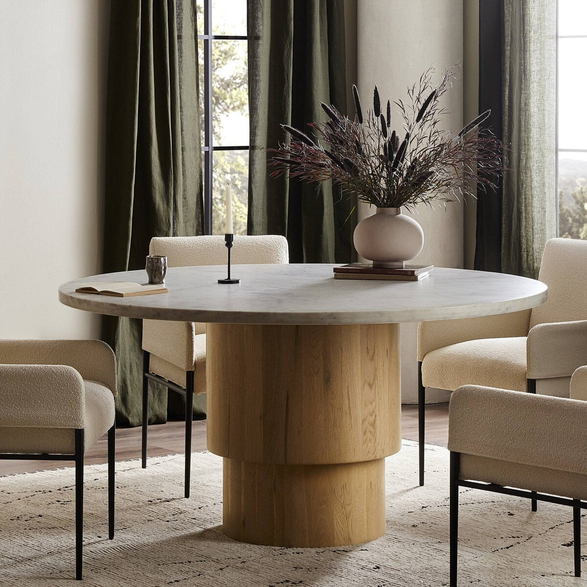 MARIAH ROUND DINING TABLE BLONDE OAK DISCOUNTED