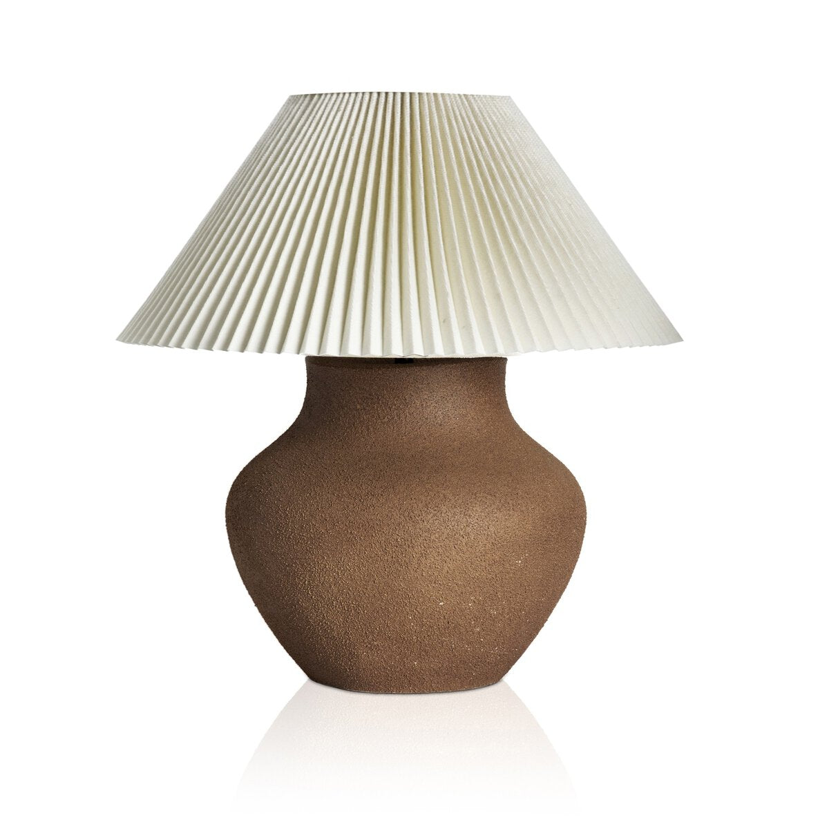 PARMA PLEATED TABLE LAMP DARK SAND PORCELAIN