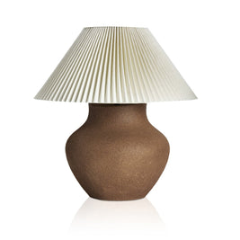PARMA PLEATED TABLE LAMP DARK SAND PORCELAIN