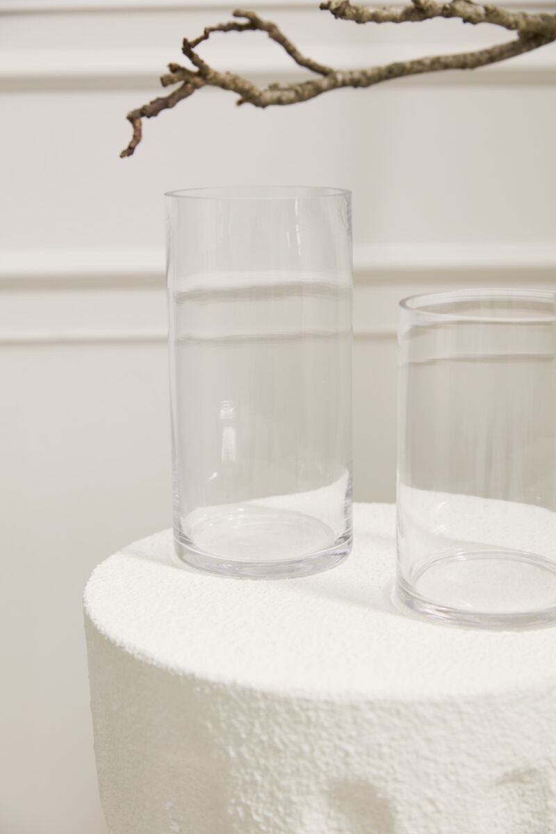 CLEAR CYLINDER VASE 4X8