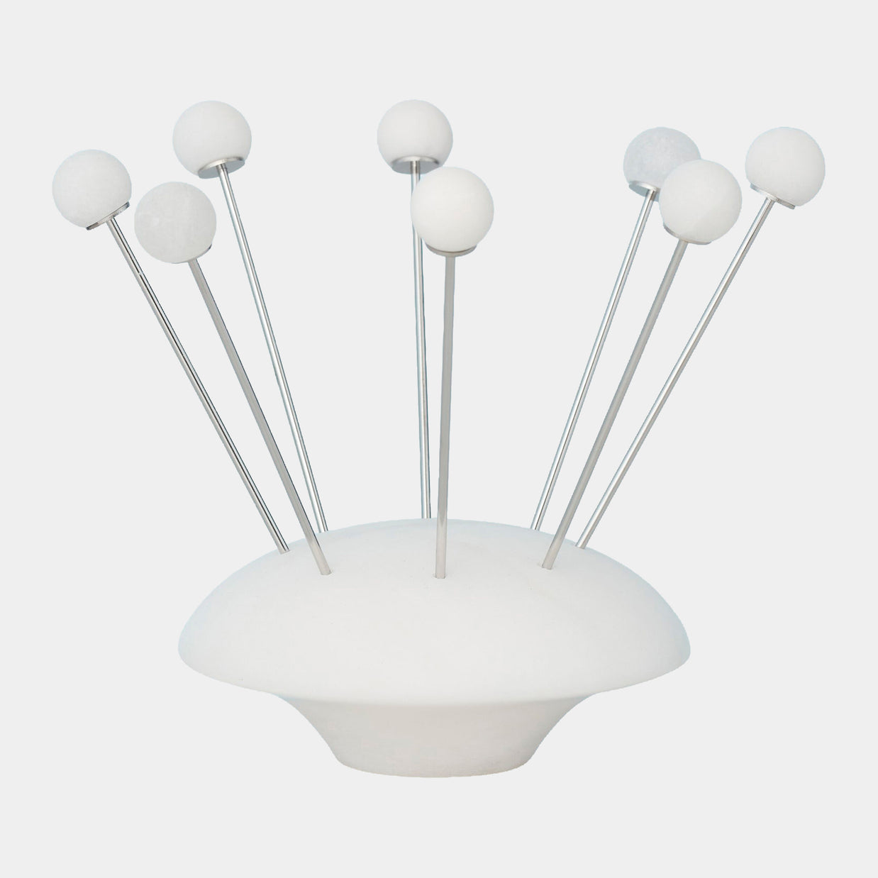 Alabaster Cocktail Picks w/Base-White