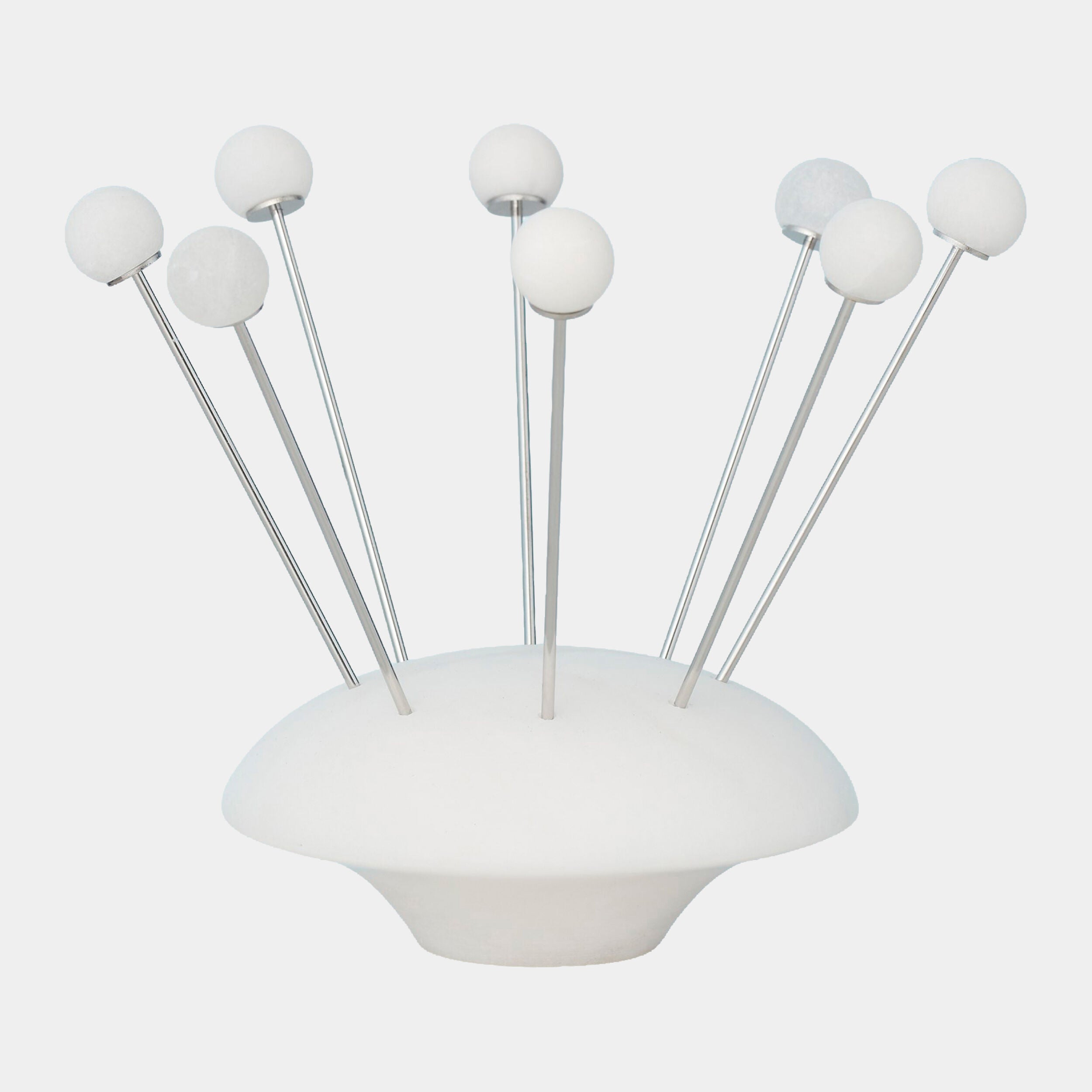Alabaster Cocktail Picks w/Base-White