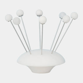Alabaster Cocktail Picks w/Base-White