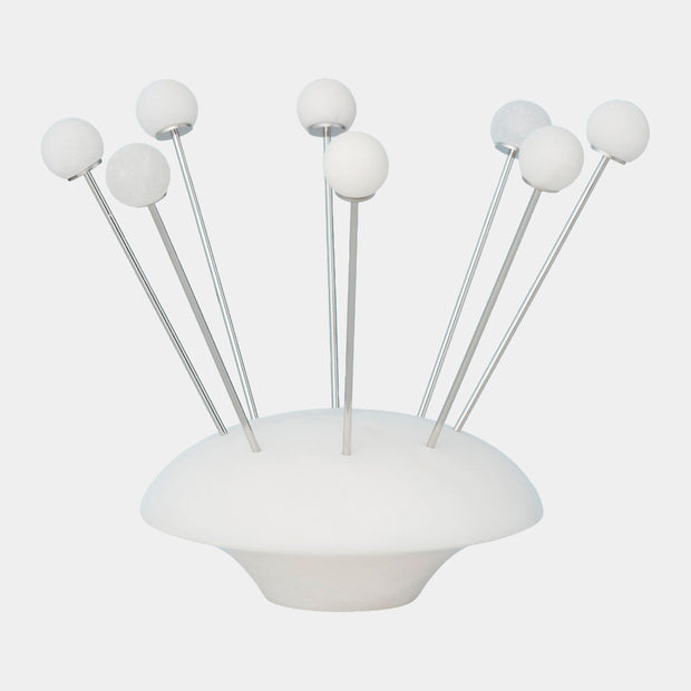 Alabaster Cocktail Picks w/Base-White