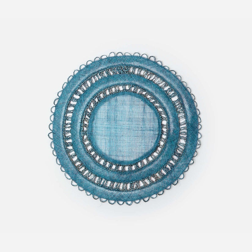 S/4 CARMINE - DEEP BLUE ROUND PLACEMAT ABACA PACK/4