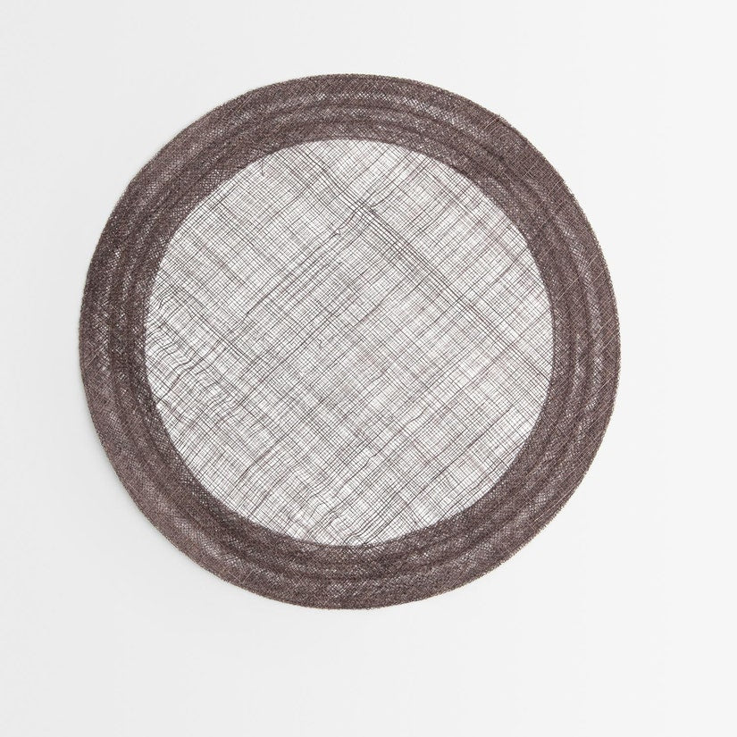 NAIYA - DARK BROWN ROUND PLACEMAT ABACA PACK/4