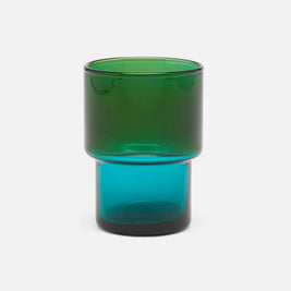 SAMUEL - DARK GREEN/TEAL TUMBLER GLASS HAND BLOW PACK/6