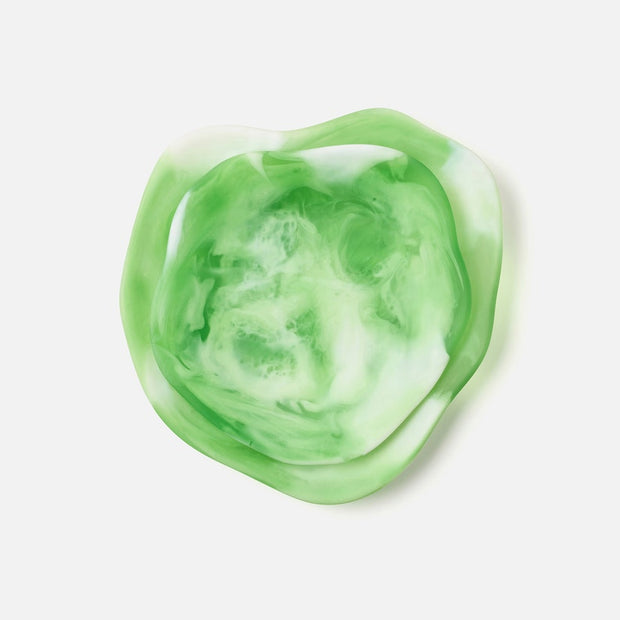 BEATRIX - GREEN SWIRLED SERVING TRAYS RESIN - SET OF 2