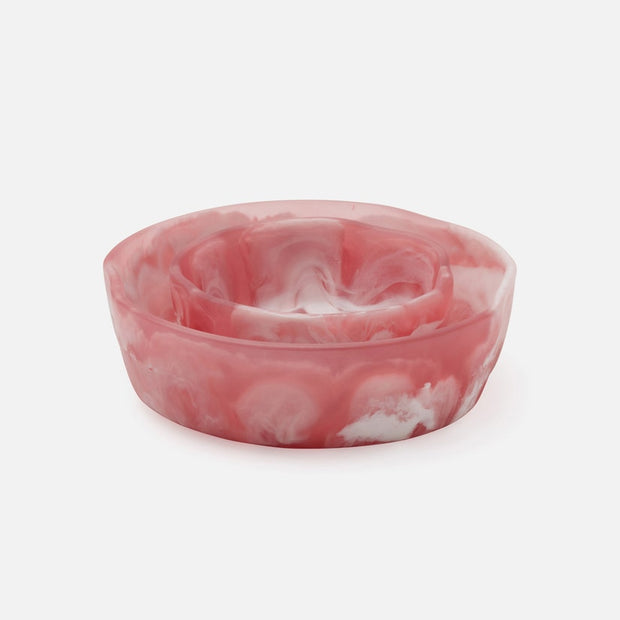 BEATRIX - PINK SWIRLED SERVING BOWLS RESIN - SET OF 2