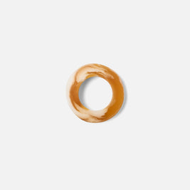 TANSY - AMBER SWIRLED NAPKIN RING RESIN - PACK OF 4 BOXED