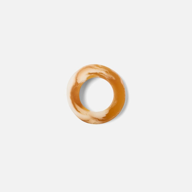 TANSY - AMBER SWIRLED NAPKIN RING RESIN - PACK OF 4 BOXED