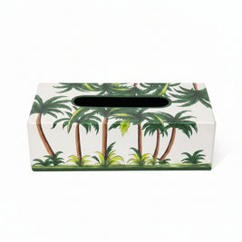 HAND PAINTED IRON TISSUE BOX (PALM)