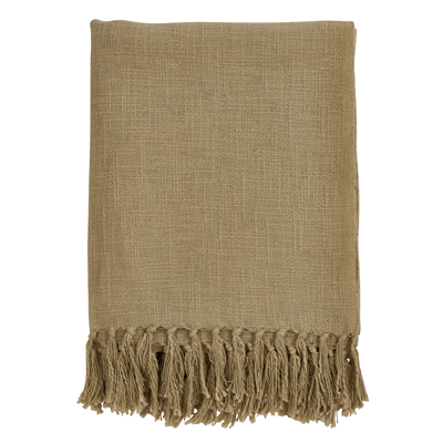 TASSELED THROW 100% COTTON NATURAL