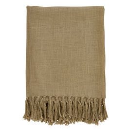 TASSELED THROW 100% COTTON NATURAL