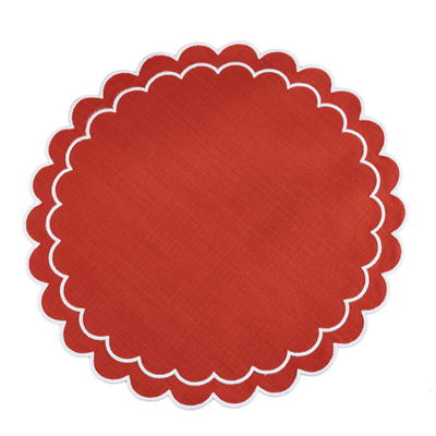 SCALLOPED PLACEMAT- RUST