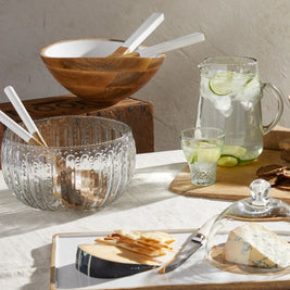 RUFFLE GLASS LINES LARGE BOWL