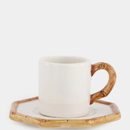 BAMBOO CERAMIC COFFEE CUP & SAUCER