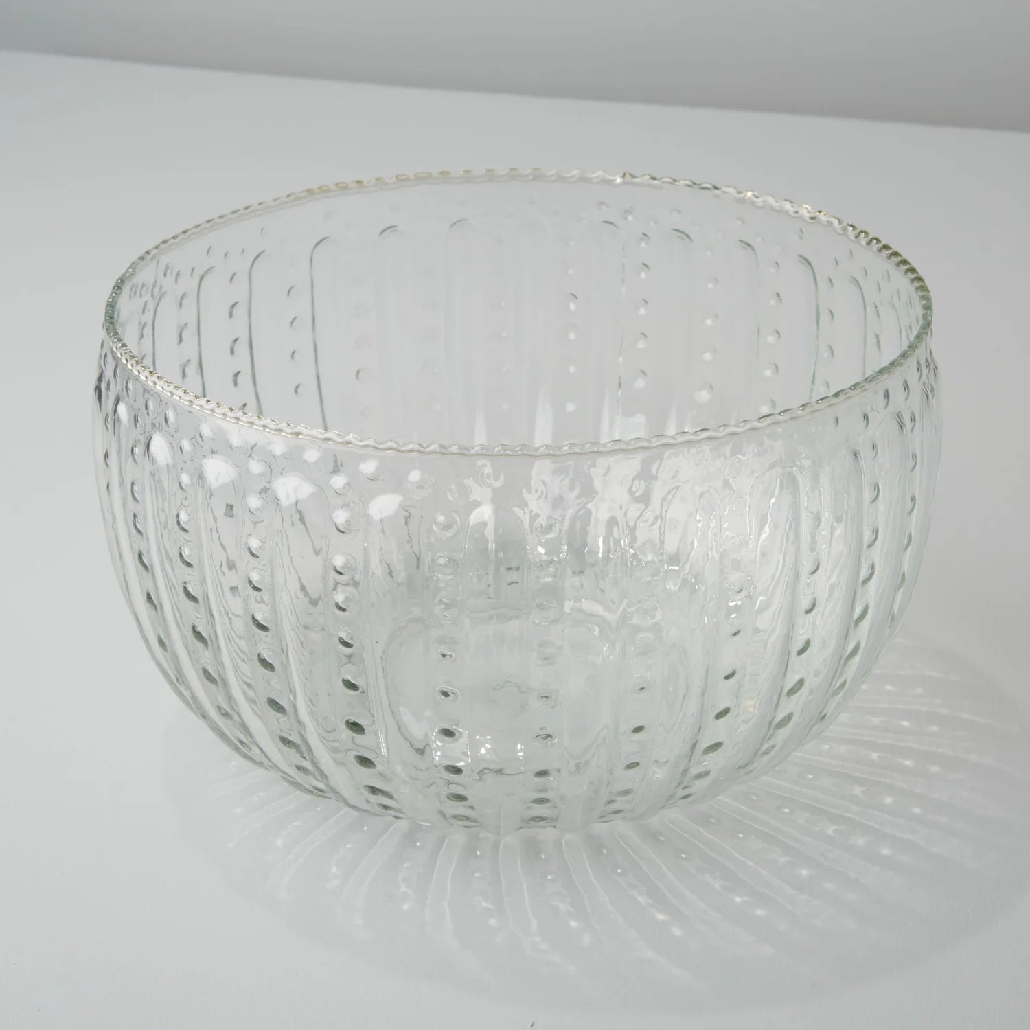 RUFFLE GLASS LINES LARGE BOWL