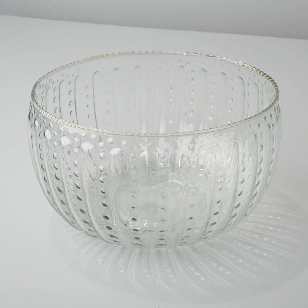 RUFFLE GLASS LINES LARGE BOWL