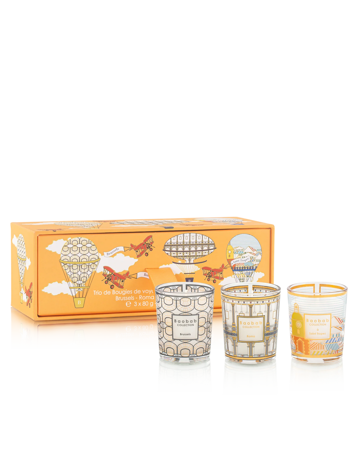 TRIO TRAVEL CANDLES BRUSSELS - ROMA - SAINT STROPEZ
