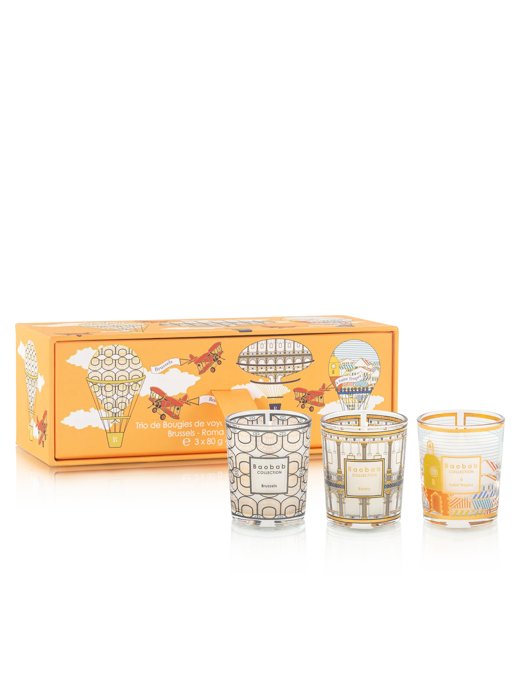 TRIO TRAVEL CANDLES BRUSSELS - ROMA - SAINT STROPEZ