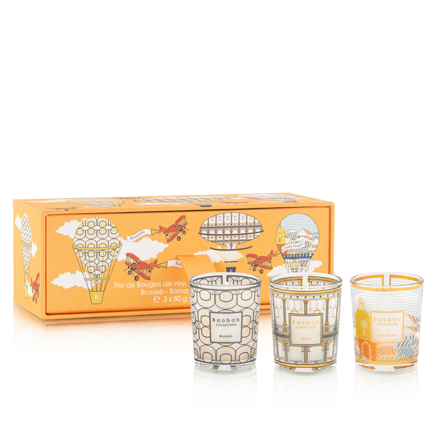 TRIO TRAVEL CANDLES BRUSSELS - ROMA - SAINT STROPEZ
