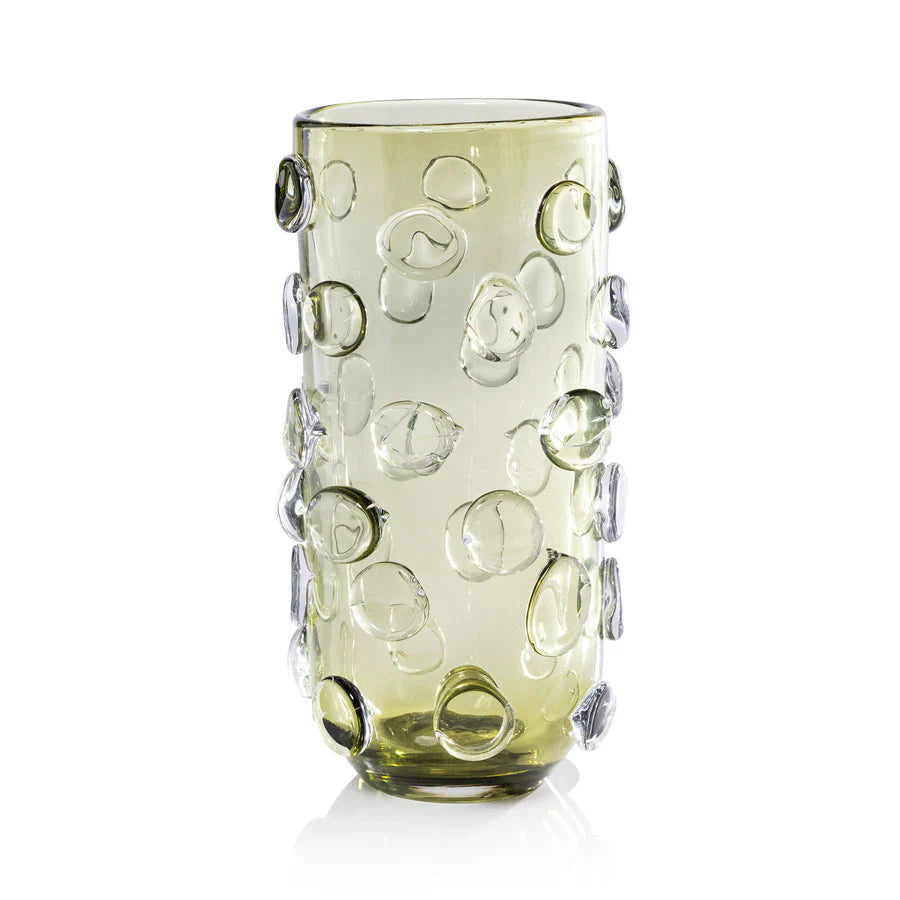 CELESTE TALL VASE / HURRICANE - OLIVE GREEN