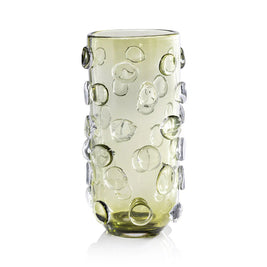 CELESTE TALL VASE / HURRICANE - OLIVE GREEN