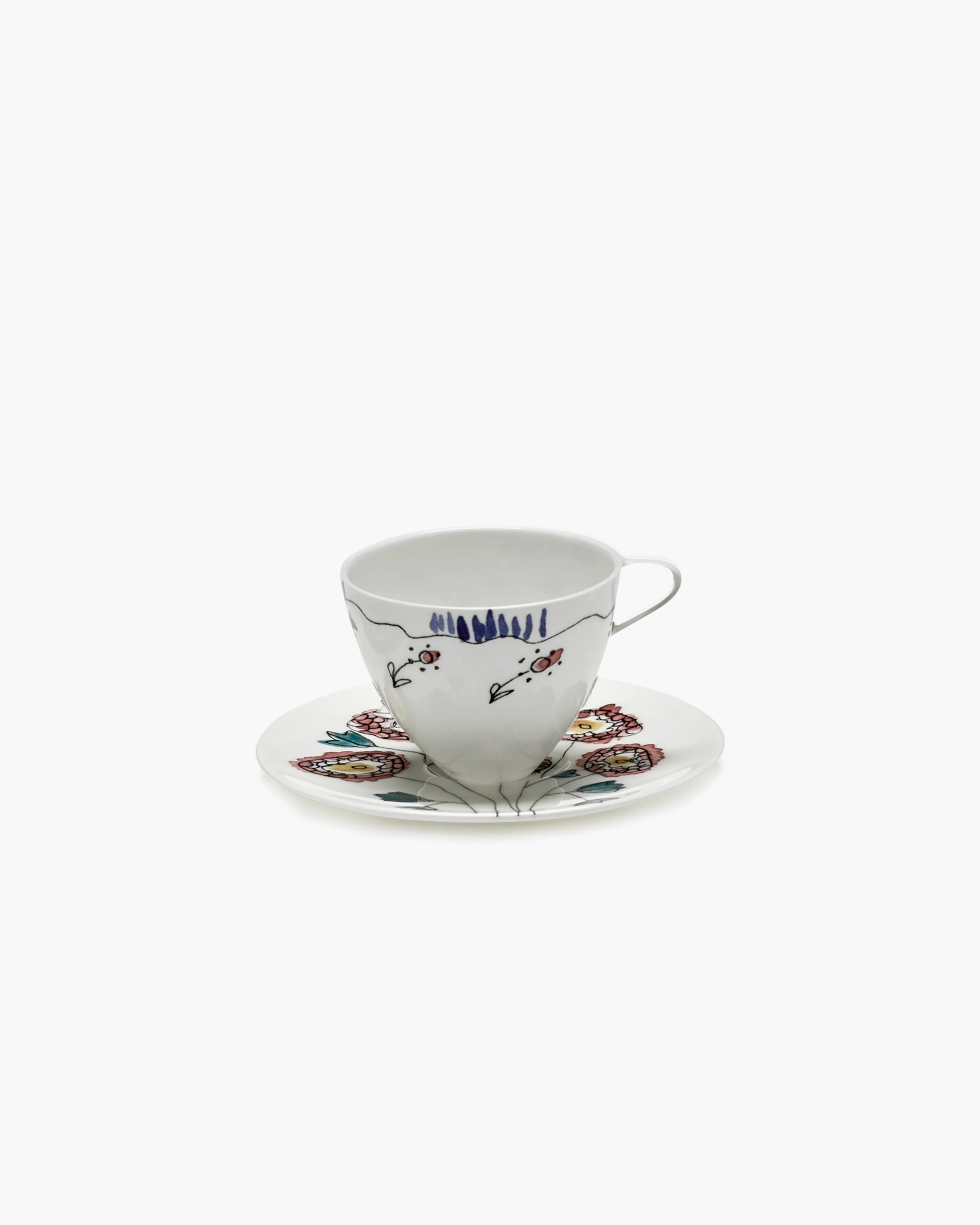 COFFEE CUP HIGH + SAUCER ANEMONE MILK MF