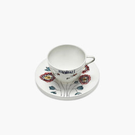 COFFEE CUP HIGH + SAUCER ANEMONE MILK MF