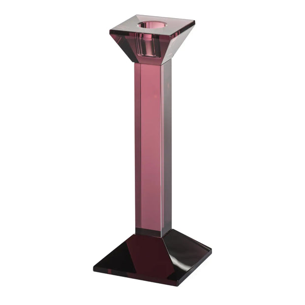 GLASS CRYSTAL TAPER HOLDER - AMETHYST