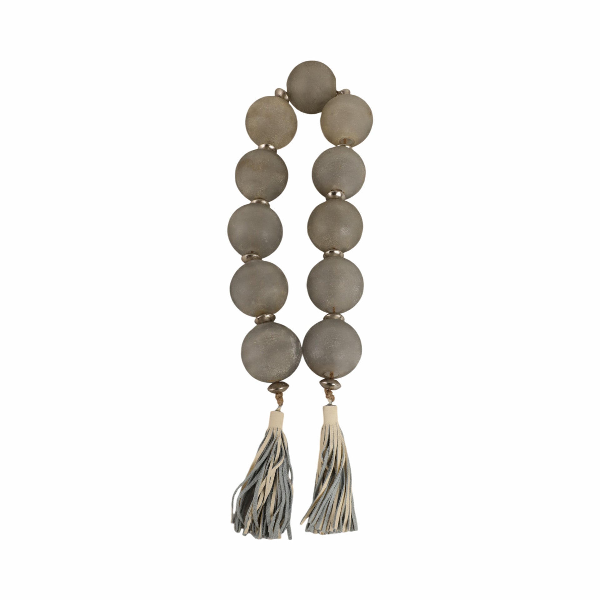 56'' BREMERTON GLASS GARLAND W LTHR TASSEL