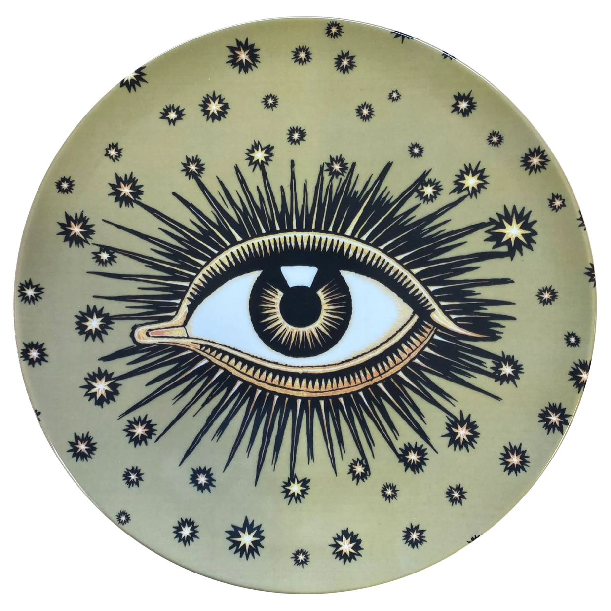 EYE PORCELAIN SALAD PLATE (OLIVE GREEN)