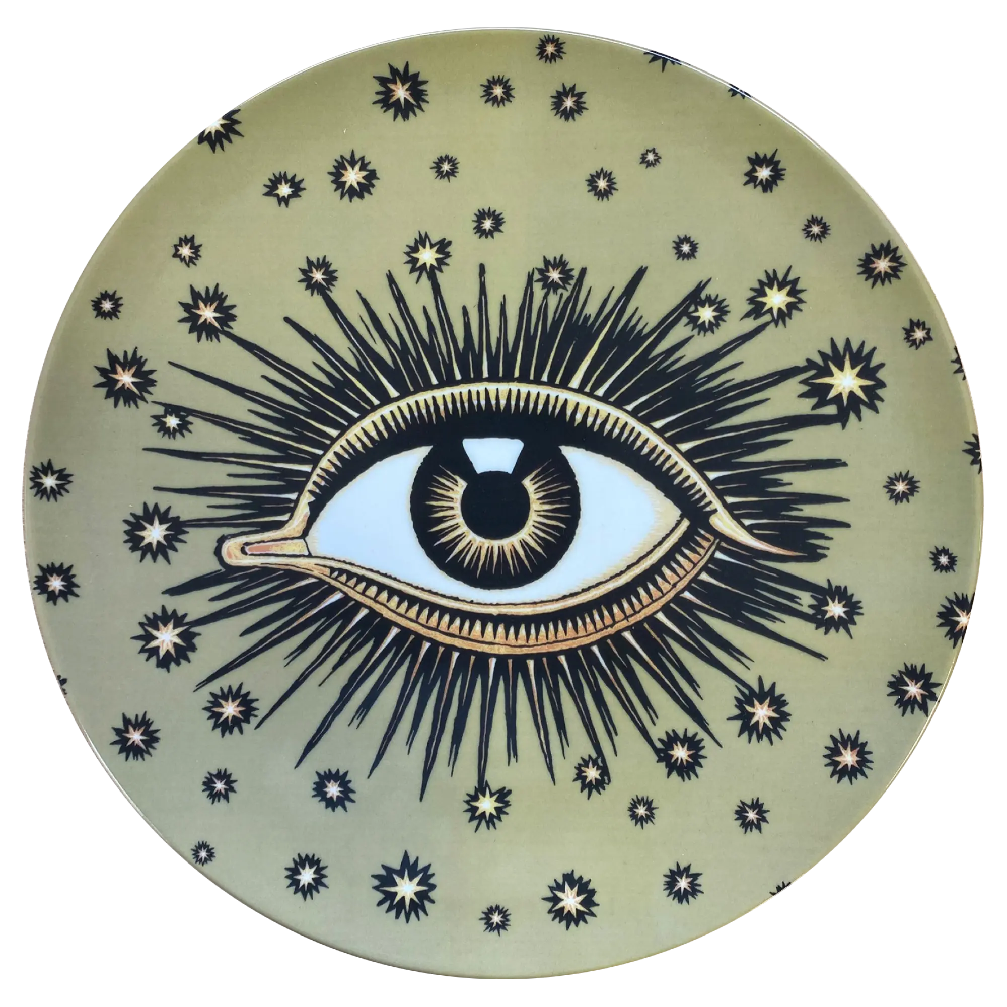 EYE PORCELAIN SALAD PLATE (OLIVE GREEN)