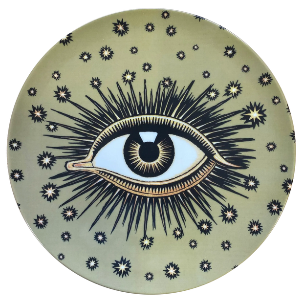 EYE PORCELAIN SALAD PLATE (OLIVE GREEN)