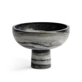 FOOTED BOWL - BLACK PANDA MARBLE