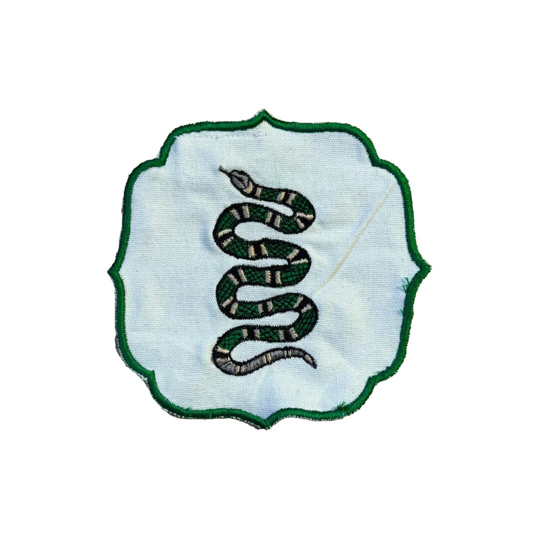 HAND EMBROIDERED COCKTAIL NAPKIN SNAKE SET OF 2