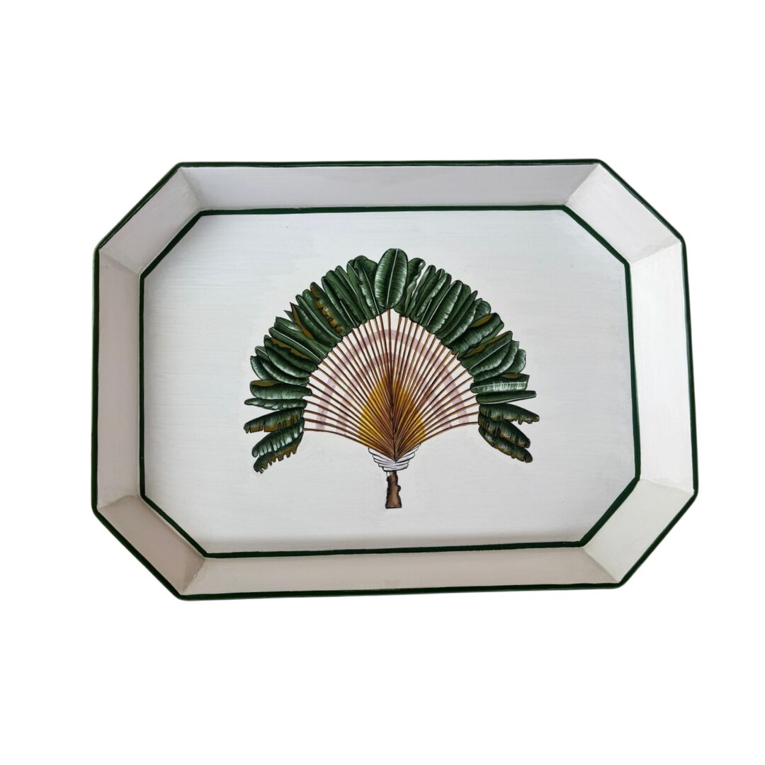 DECORATIVE HAND-PAINTED IRON TRAY
