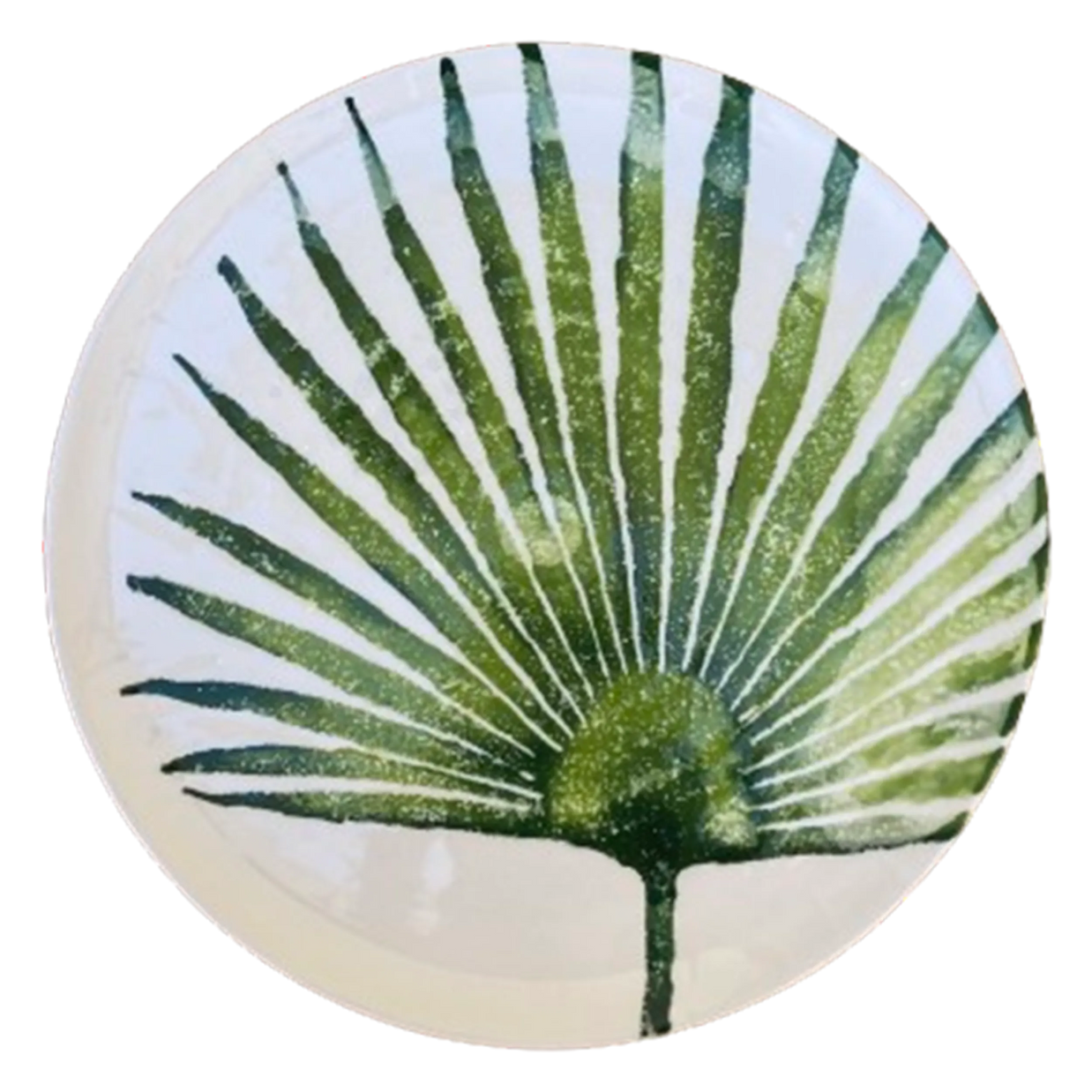 LEAVES CERAMIC SALAD PLATE (GREEN)