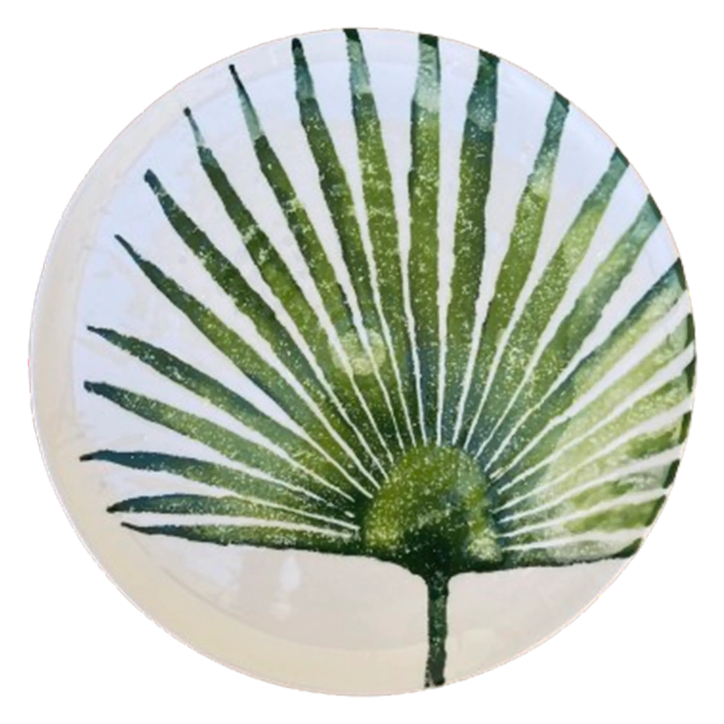 LEAVES CERAMIC SALAD PLATE (GREEN)