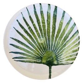 LEAVES CERAMIC SALAD PLATE (GREEN)